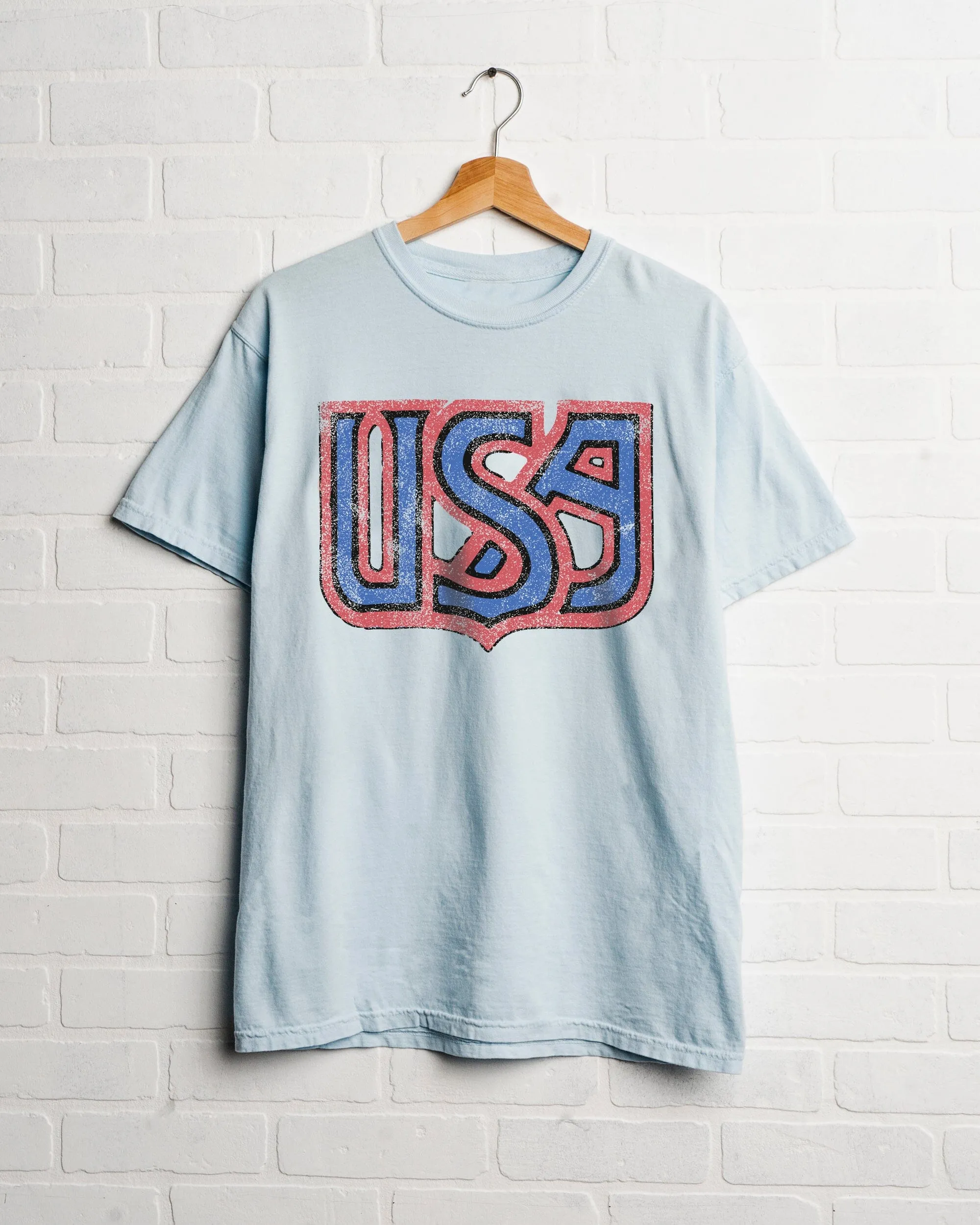 USA Monogram Chambray Blue Tee