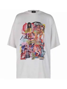 We11done Oversized Movie Collage Tee Off-White