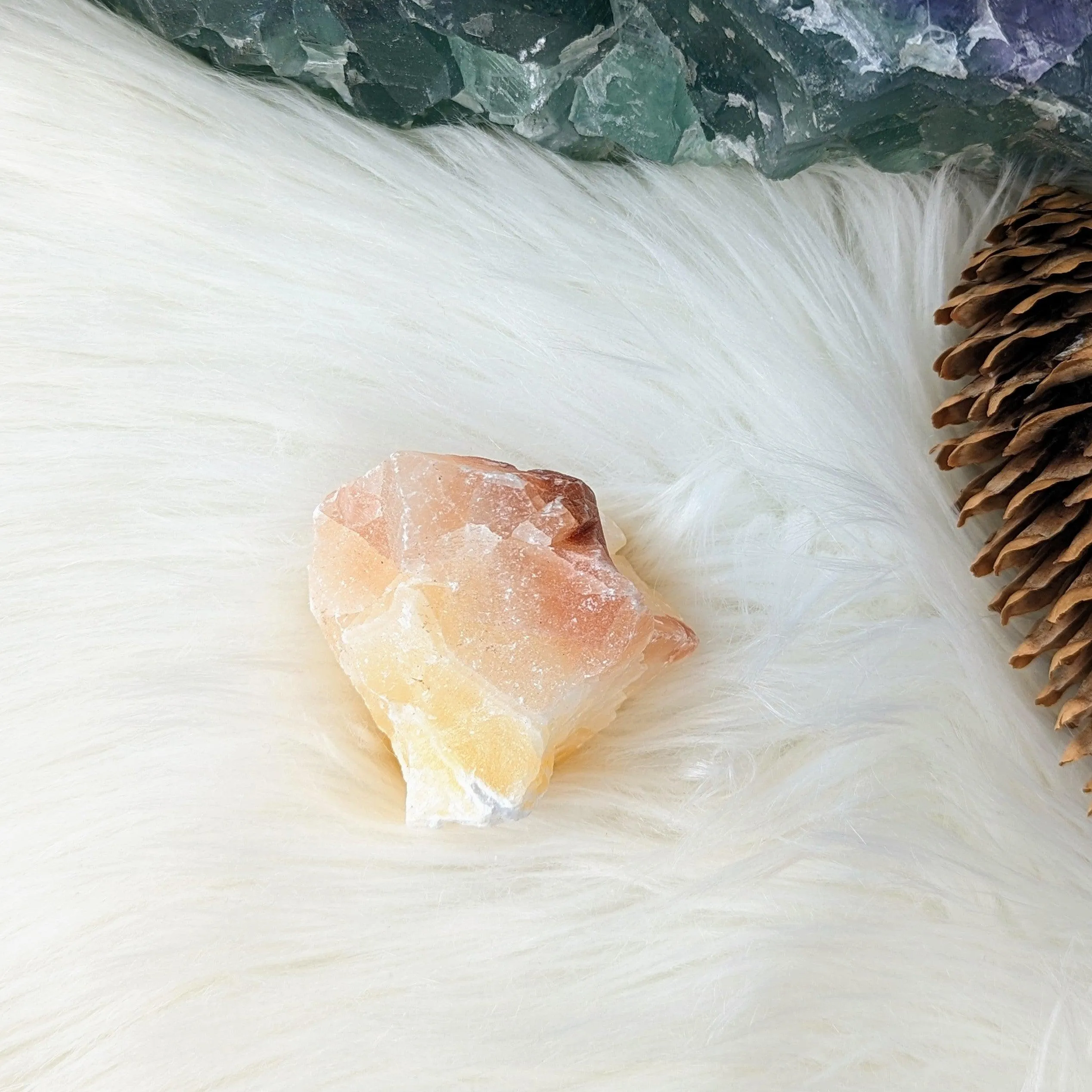 White, Orange and Red Calcite ~ Handheld Specimen from Mexico~ Energetic and Balancing