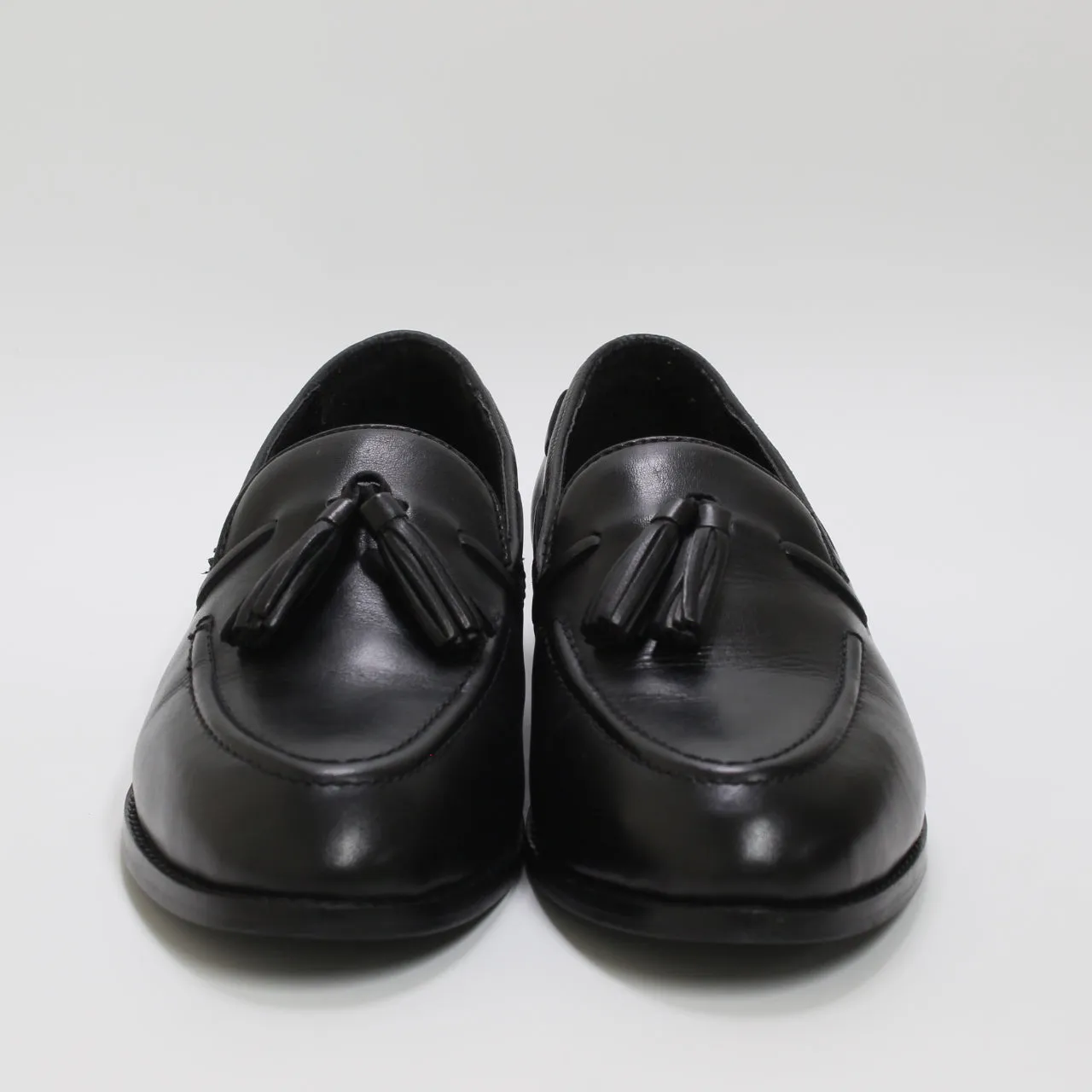 Womens Office Forrest Tassel Loafers Black Leather